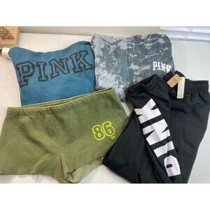Bundle Lot Victoria’s Secret PINK Large Lounge Bundle Hoodie Joggers Tank NWT
